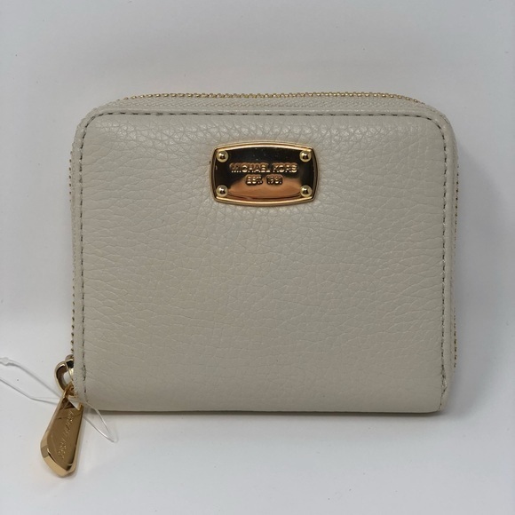 Michael kors small zipper wallet coin purse ECRU - Picture 1 of 8